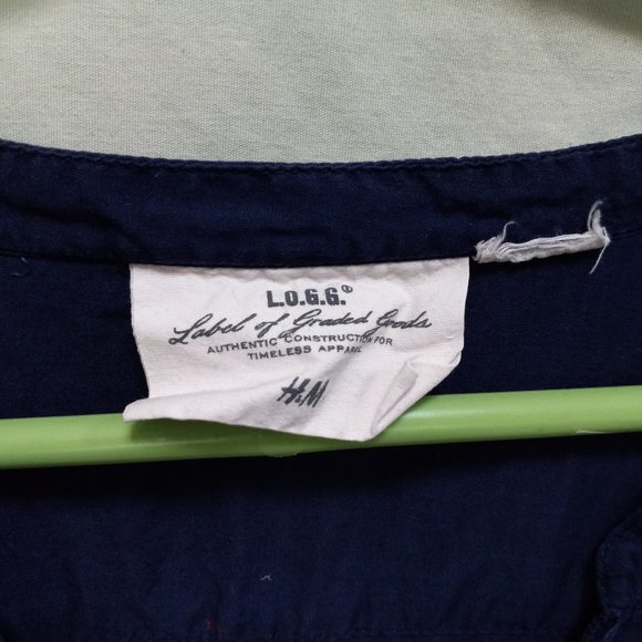 H & M LOGG Blue & White Bandana Print Tunic Top LG - Picture 10 of 10